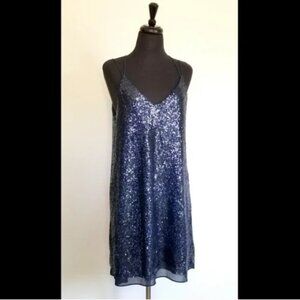 Wishlist Blue Sequin Slip Dress | Size M